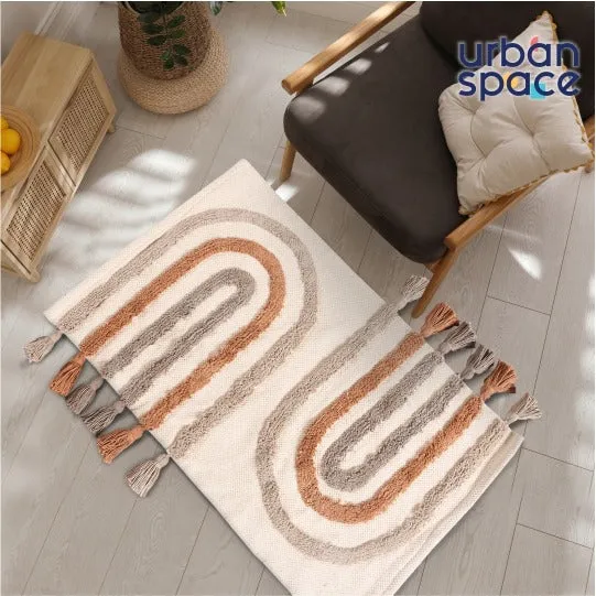3D Tufted Boho Door Mat with tassels - Tufrugs_001
