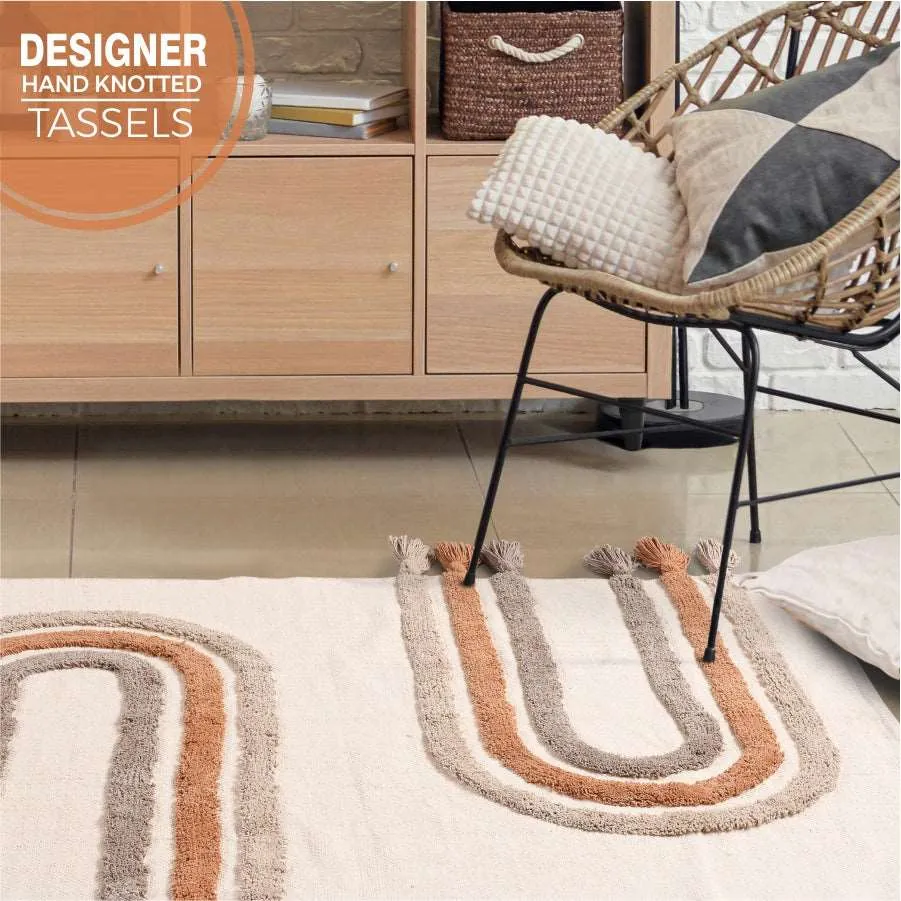 3D Tufted Boho Door Mat with tassels - Tufrugs_001
