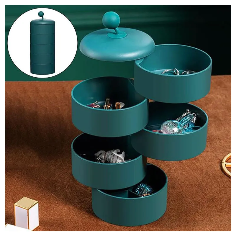 5-Layer Rotating Jewelry Box Tower Organizer Bl-Sn014