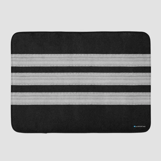 Black Pilot Stripes - Bath Mat
