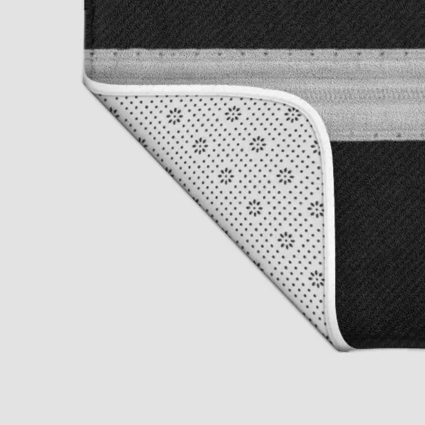 Black Pilot Stripes - Bath Mat