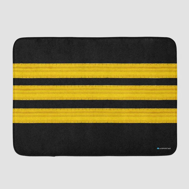 Black Pilot Stripes - Bath Mat