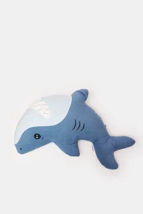 Blue Printed Shark Kids Cushion