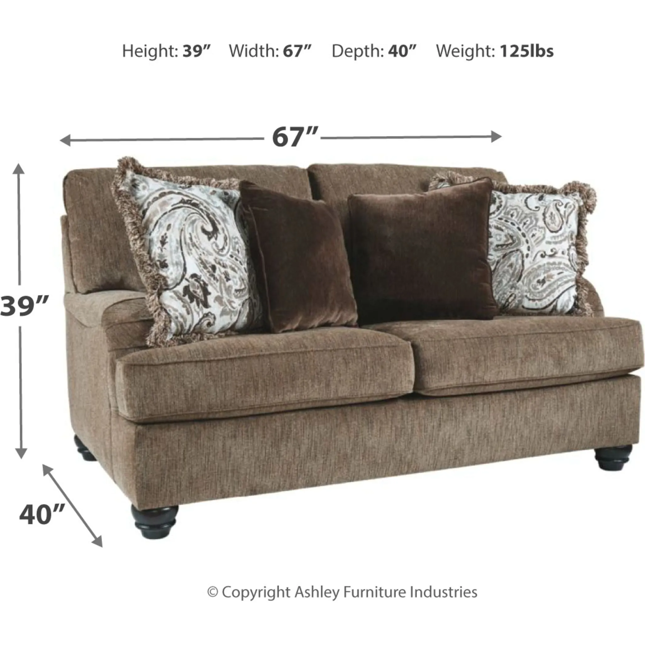 Braemar Loveseat - Brown