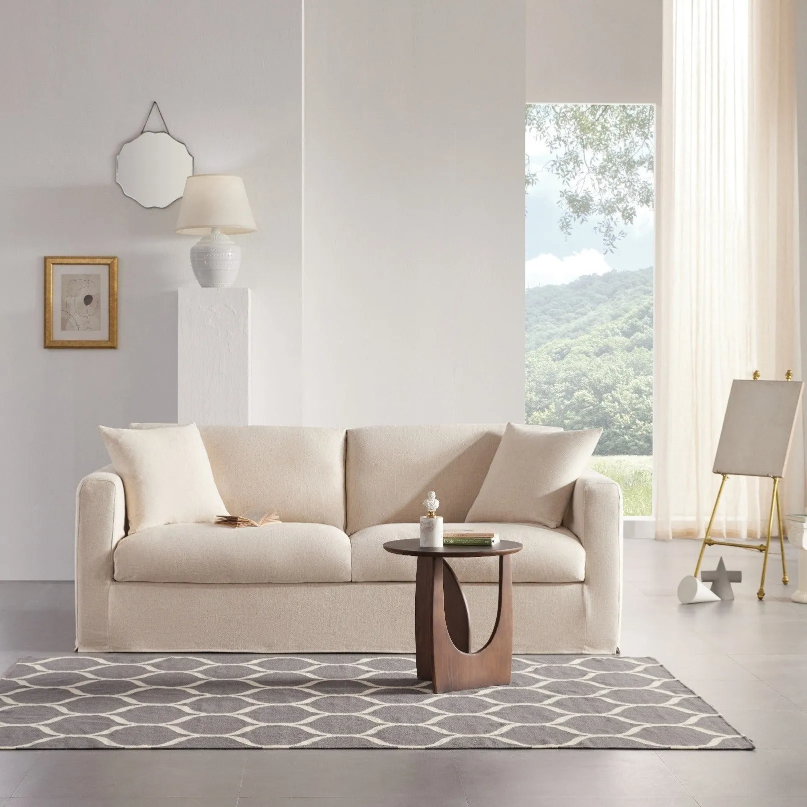 Bungalow 84" Desert Linen Slipcover Sofa