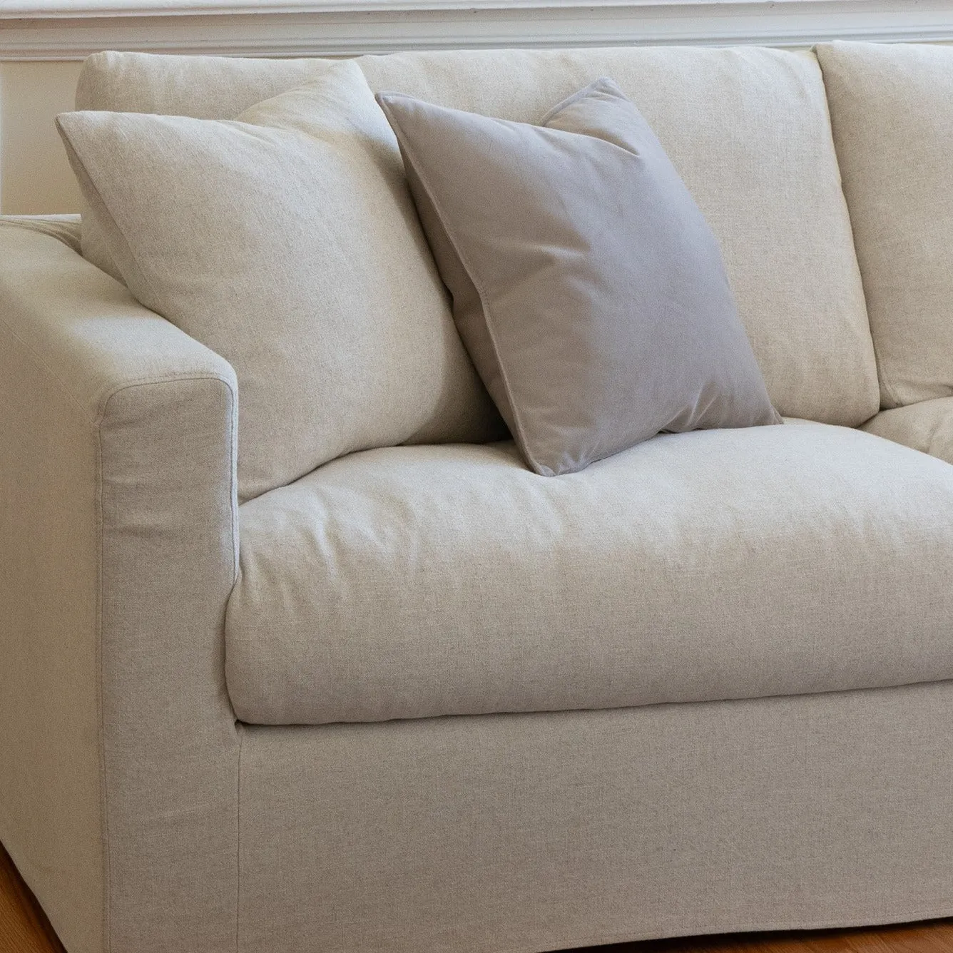 Bungalow 84" Desert Linen Slipcover Sofa