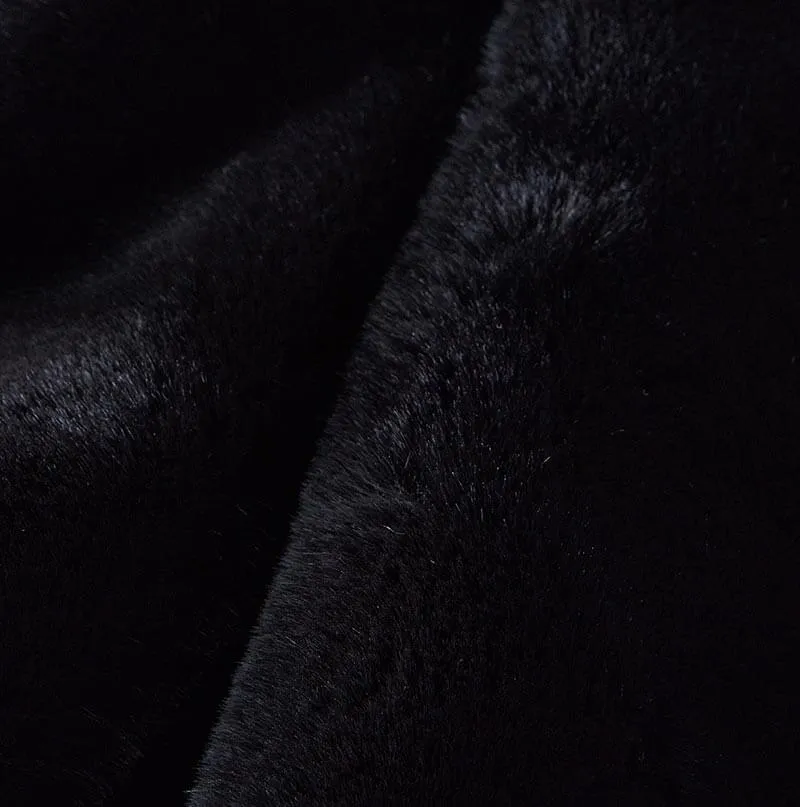 Cassilda Luxury Black Chinchilla Faux Fur Throw Blanket