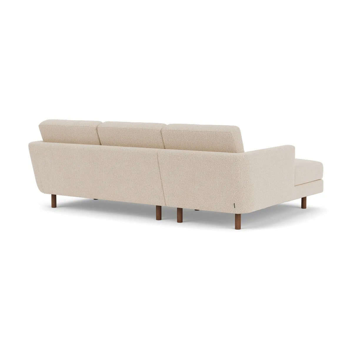 Conrad Boucle Left Chaise Sofa (Walnut Natural, Sand Dune)