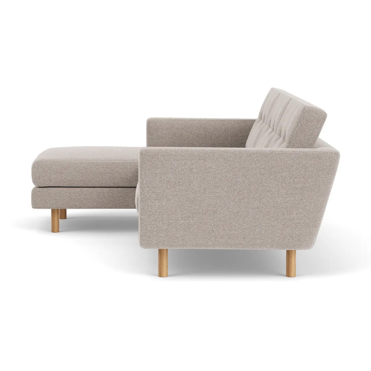 Conrad Fabric Left Chaise Sofa (Oak, Agnes Brown)