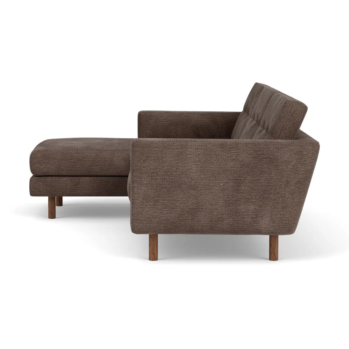 Conrad Fabric Left Chaise Sofa (Walnut Natural, Cacao)
