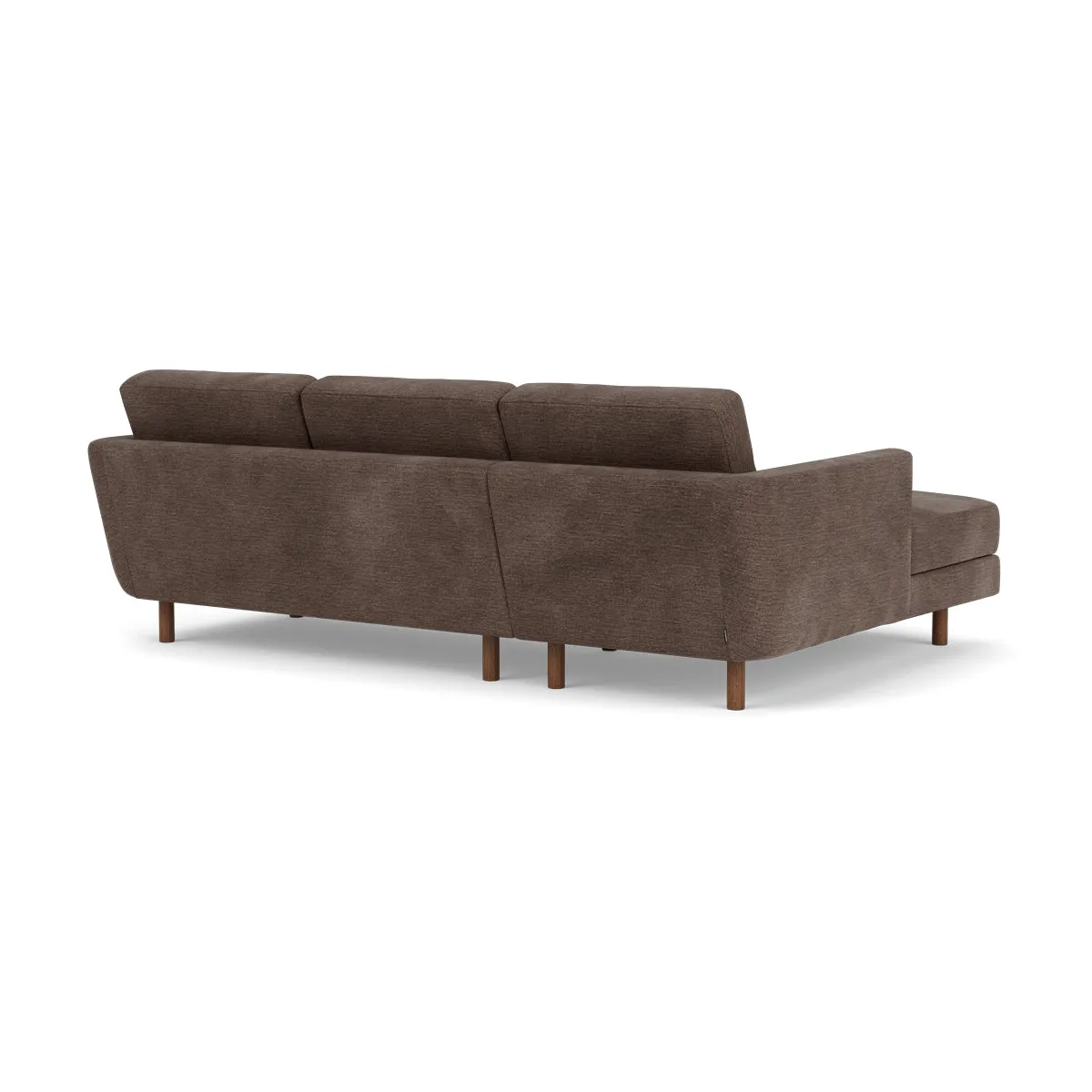 Conrad Fabric Left Chaise Sofa (Walnut Natural, Cacao)