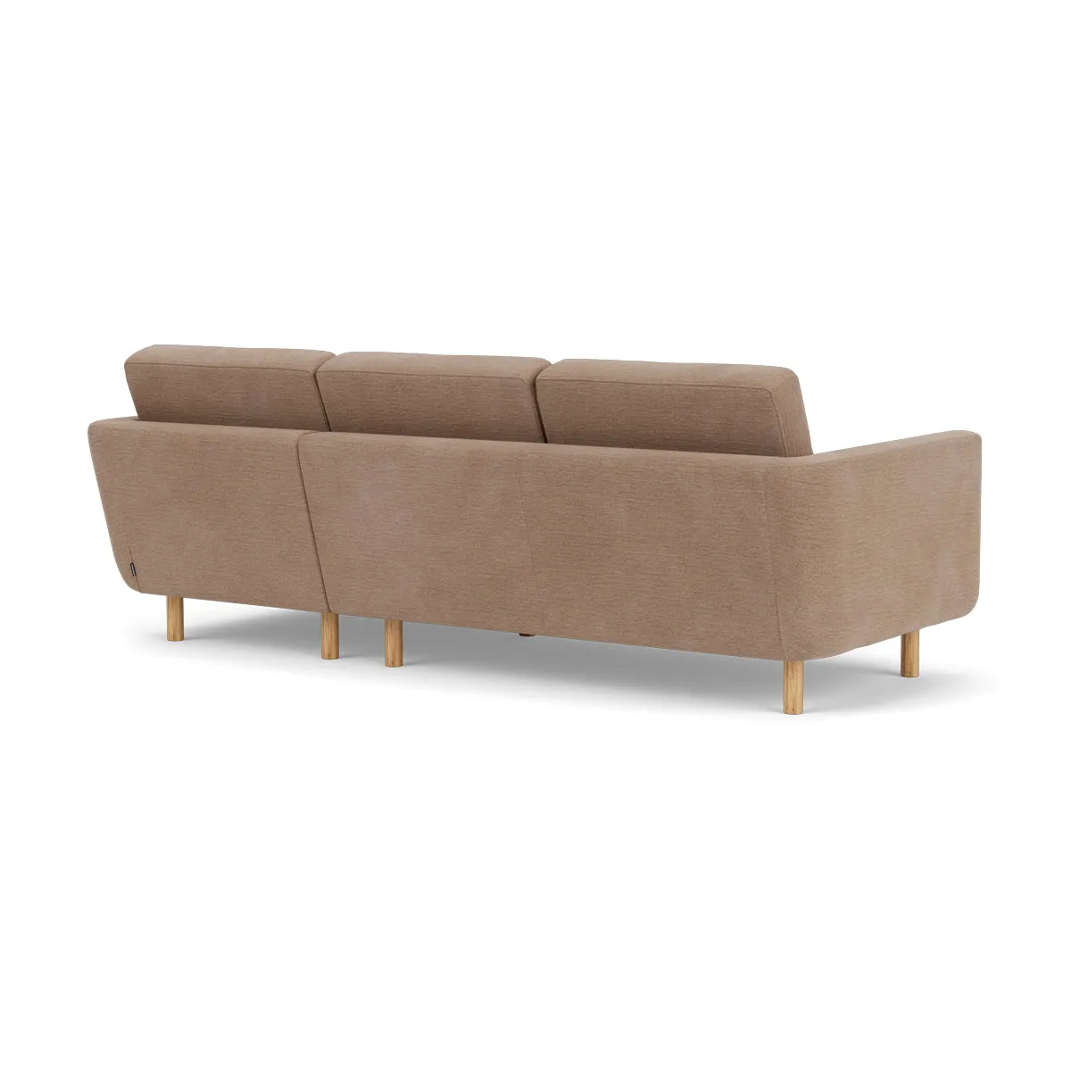 Conrad Fabric Right Chaise Sofa (Oak, Caramel)