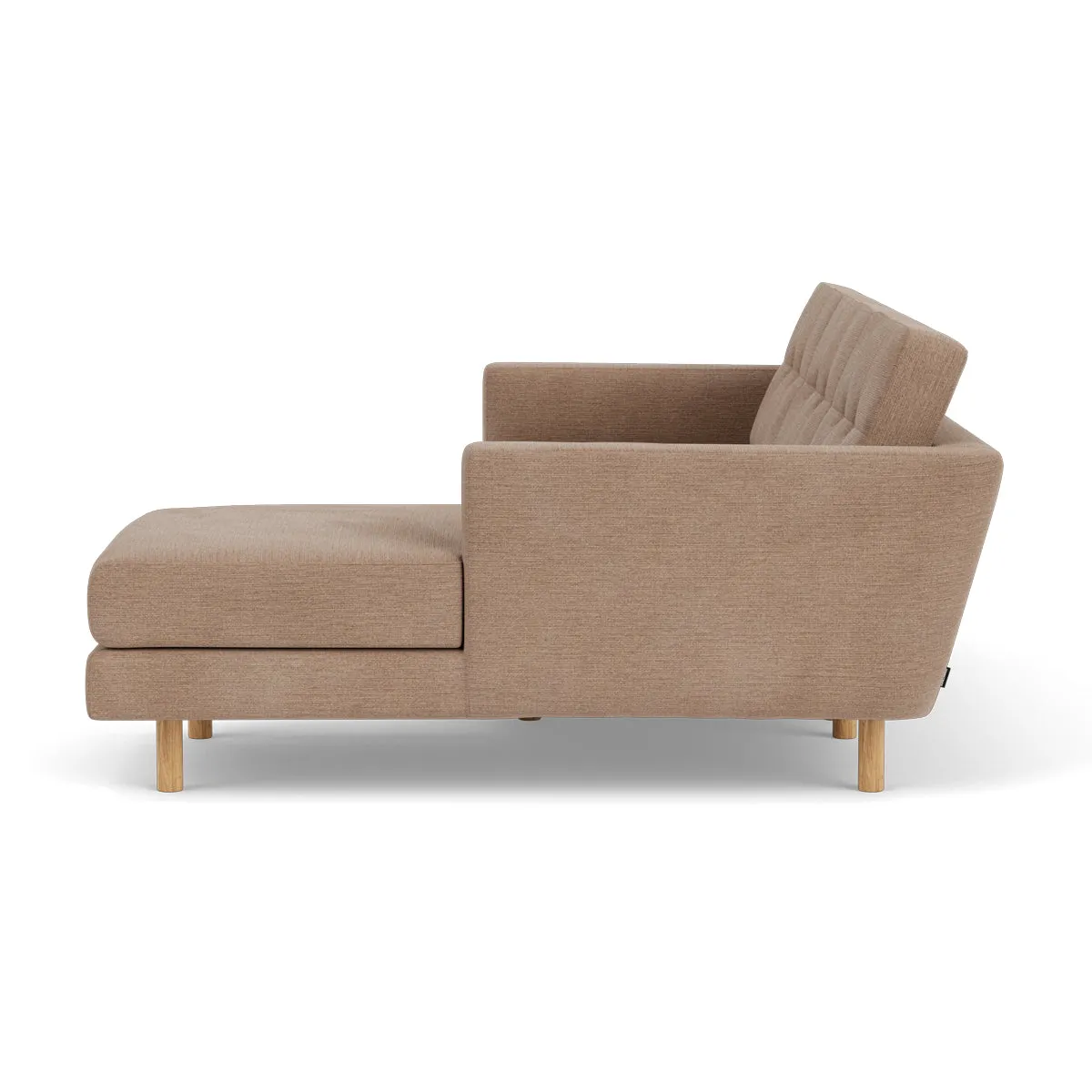 Conrad Fabric Right Chaise Sofa (Oak, Caramel)