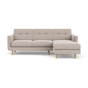 Conrad Fabric Right Chaise Sofa (Oak, Stone)