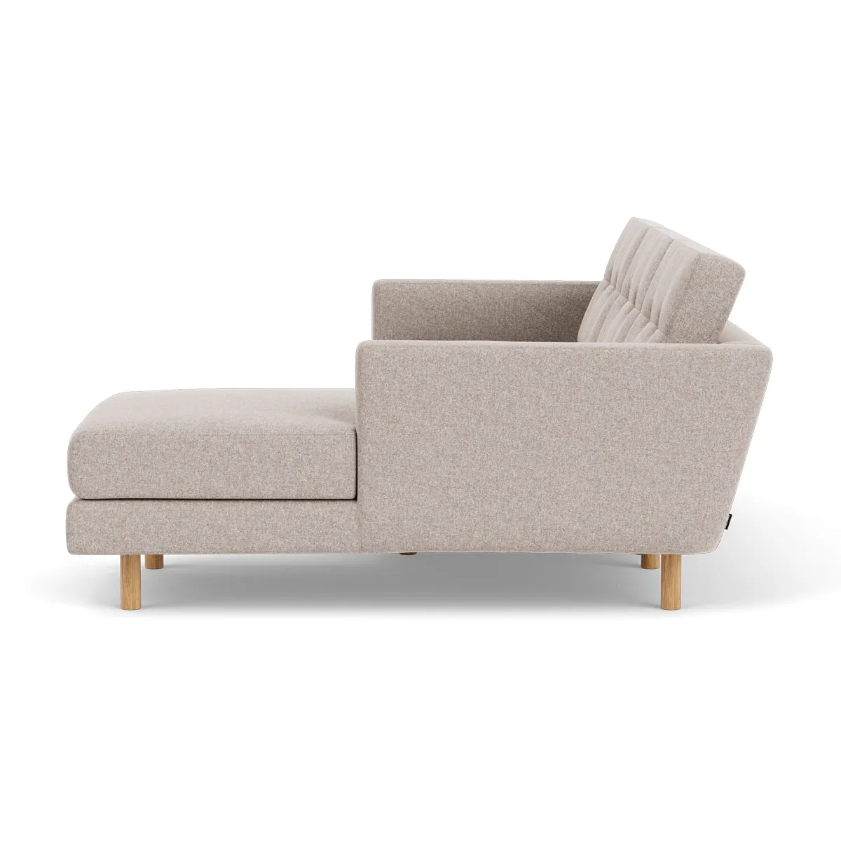 Conrad Fabric Right Chaise Sofa (Oak, Stone)