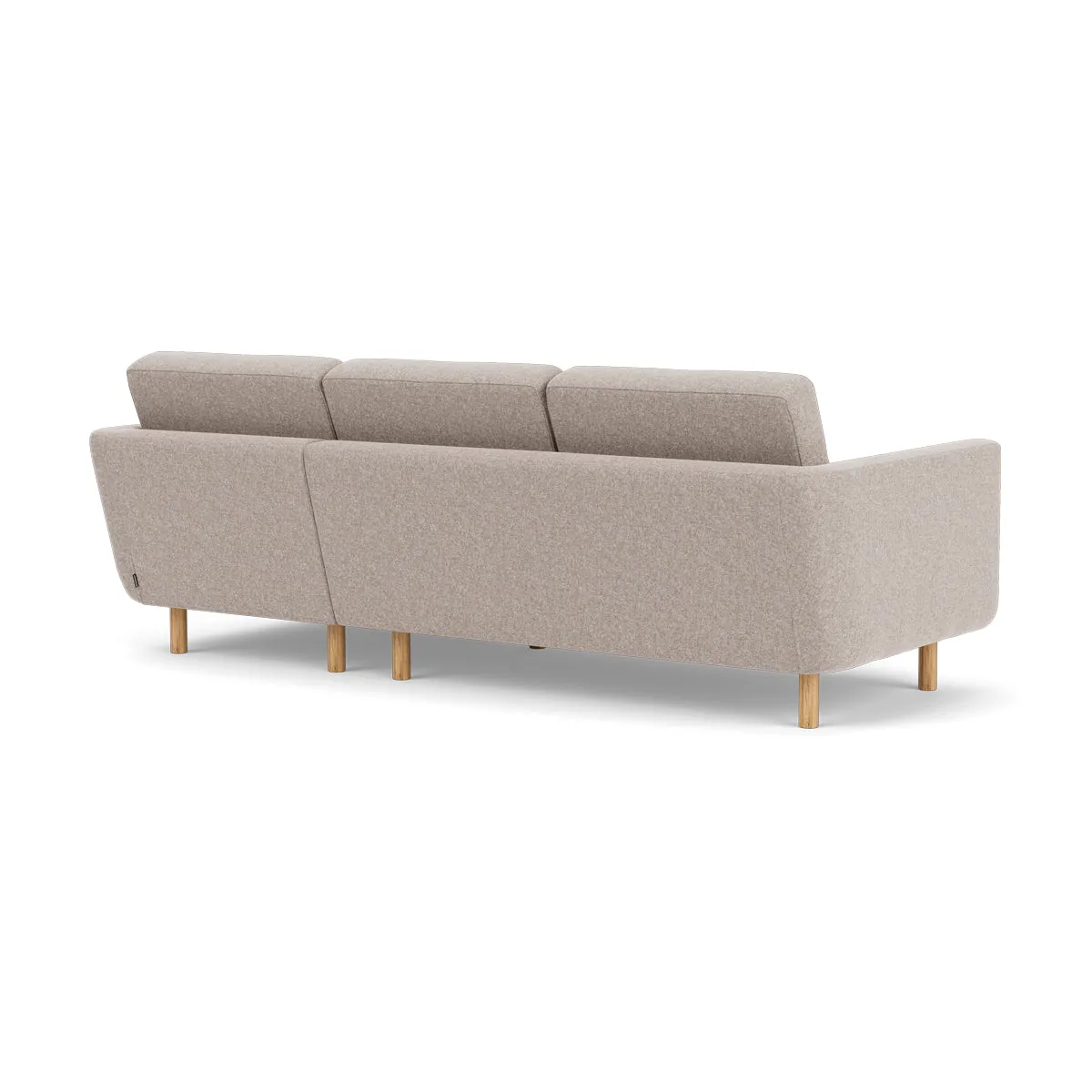 Conrad Fabric Right Chaise Sofa (Oak, Stone)