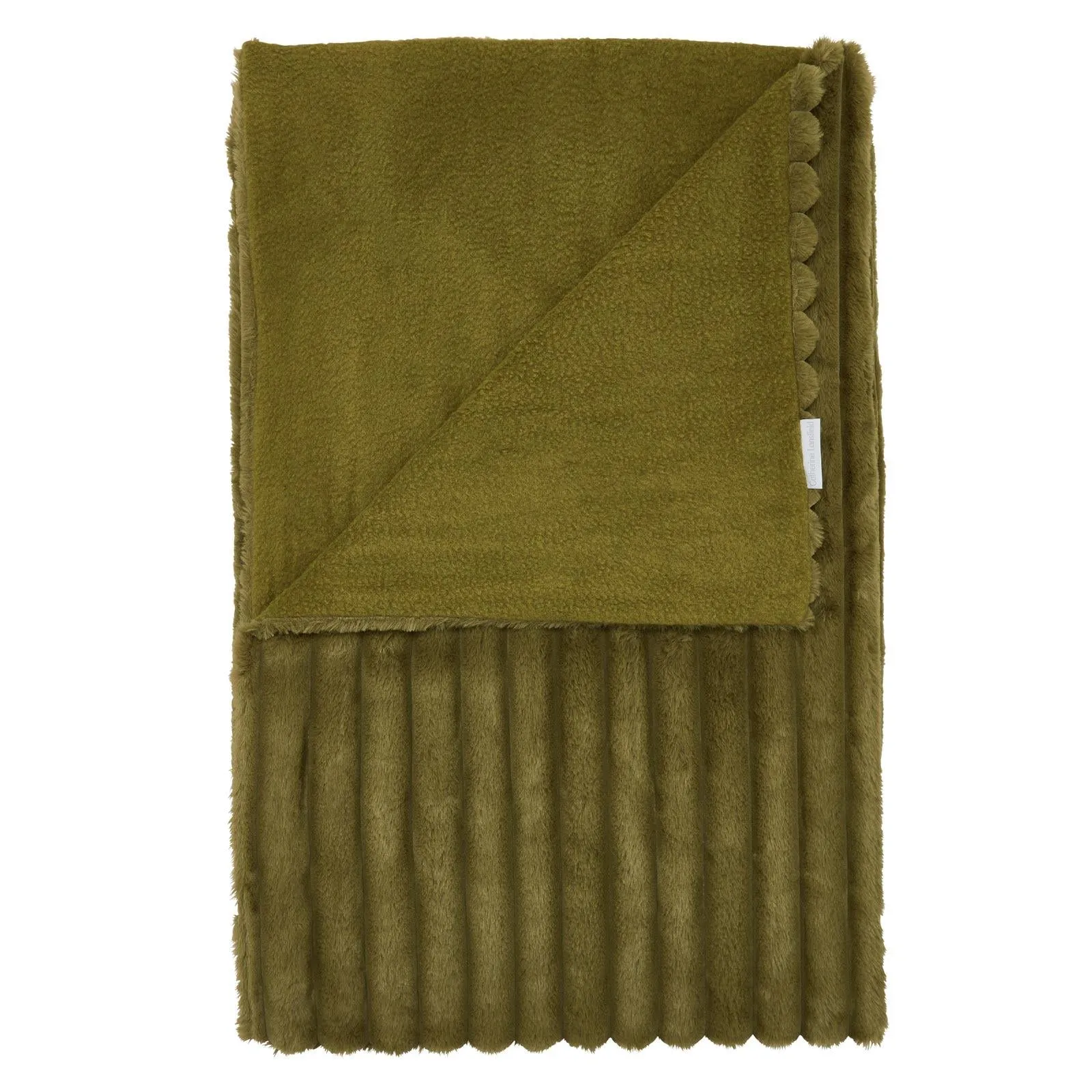 Cosy Ribbed Throw Olive