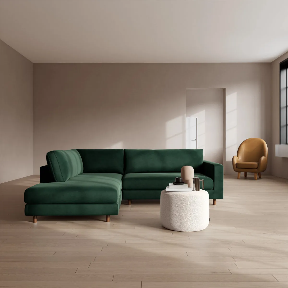 Douglas Velvet Left Corner Sofa