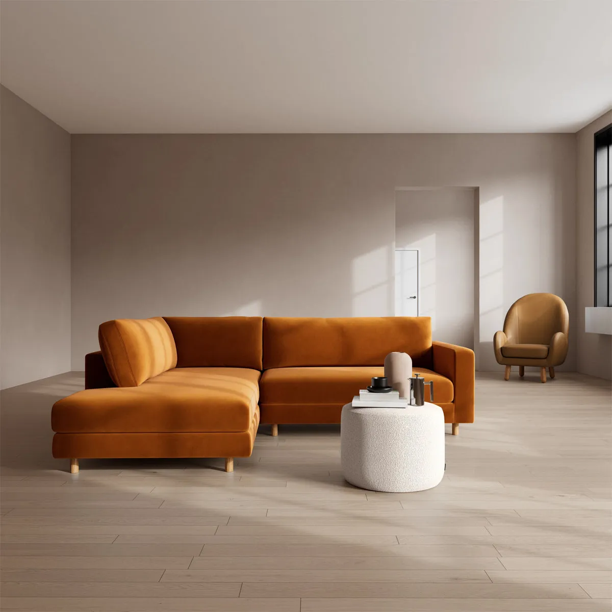 Douglas Velvet Left Corner Sofa