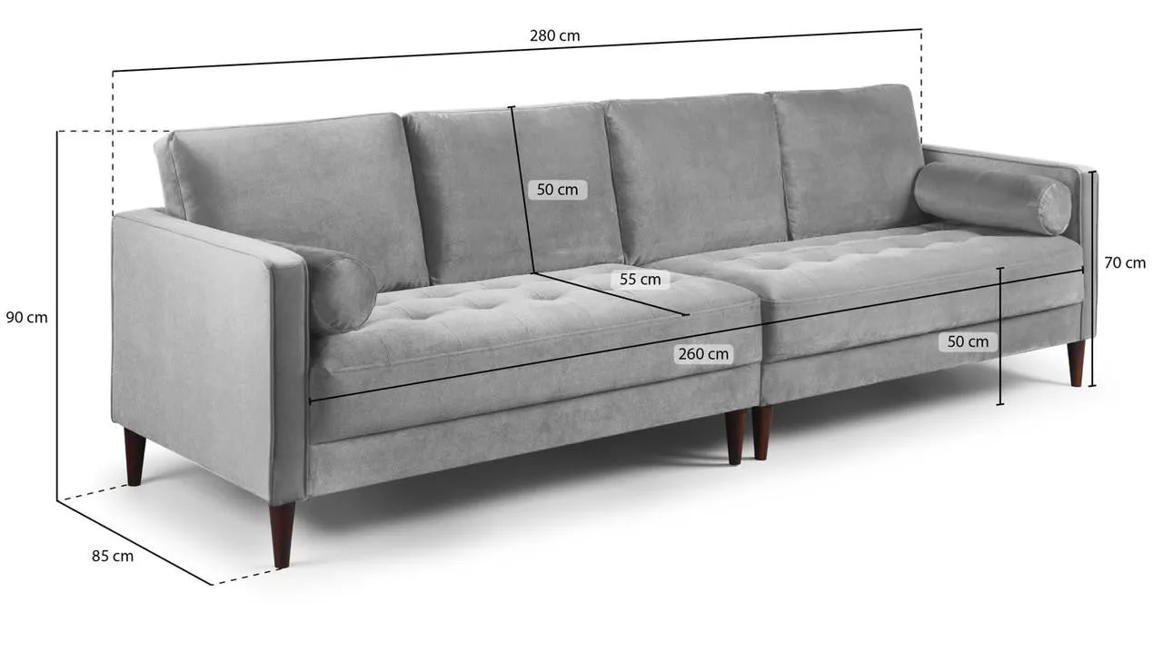 Fuji Sofa - Plush Green 4 Seater