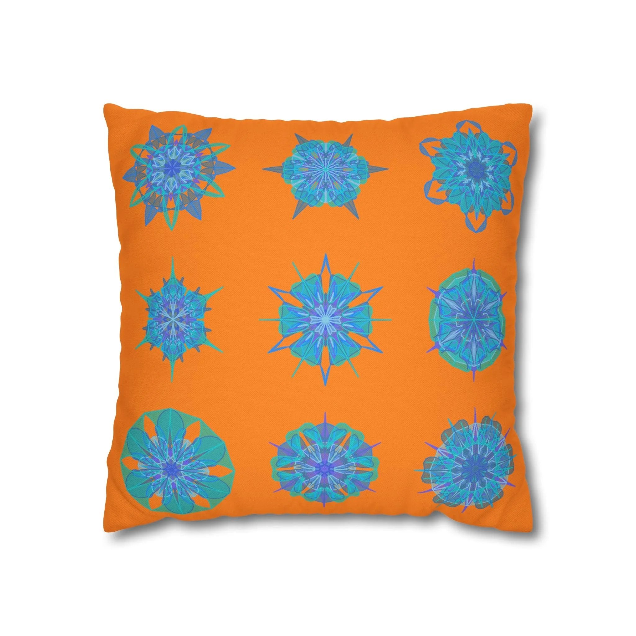 Handmade Mandala Art Pillowcase - Sunset Glow Square Design