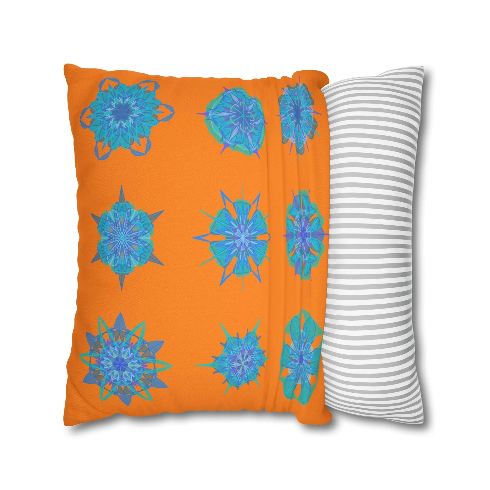 Handmade Mandala Art Pillowcase - Sunset Glow Square Design