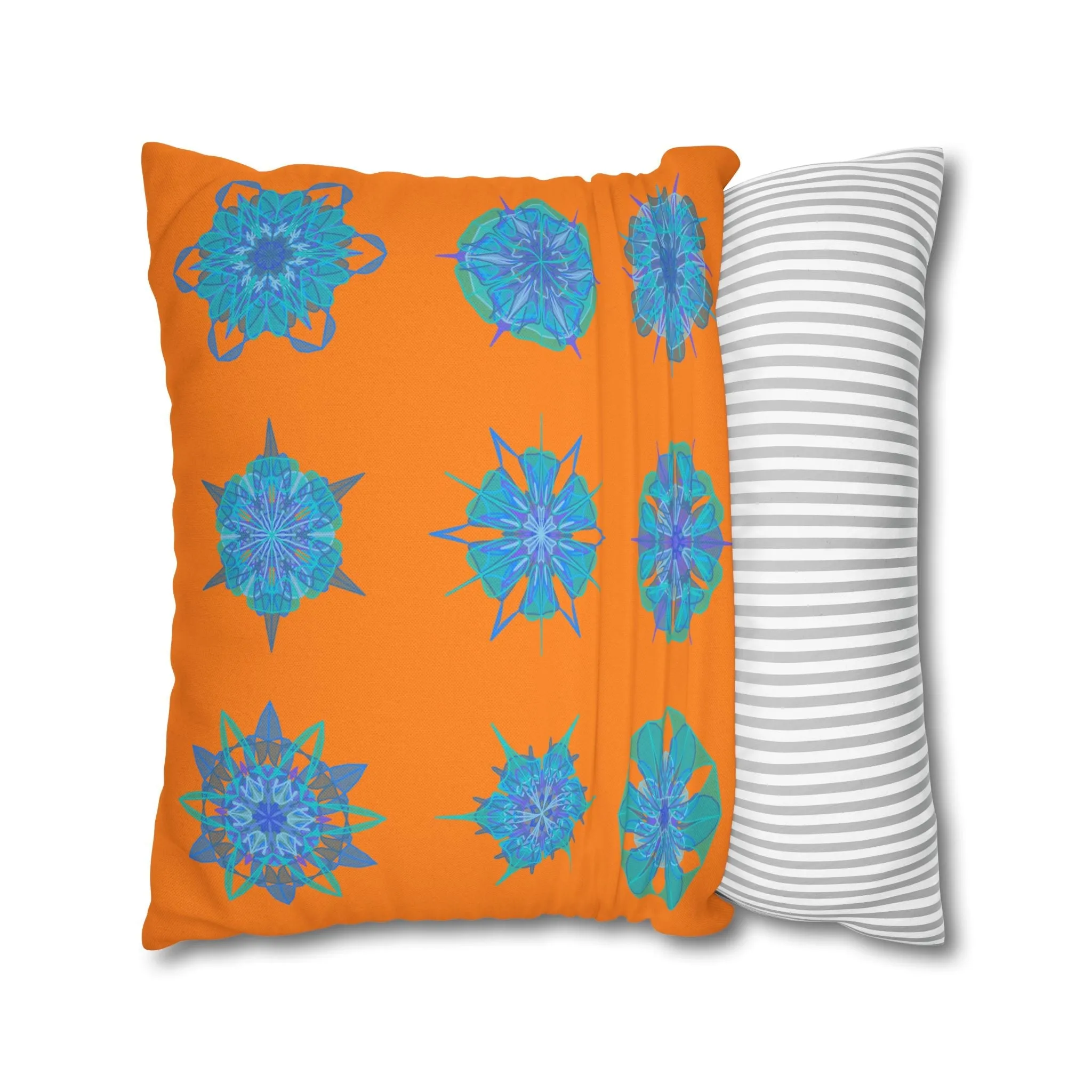 Handmade Mandala Art Pillowcase - Sunset Glow Square Design