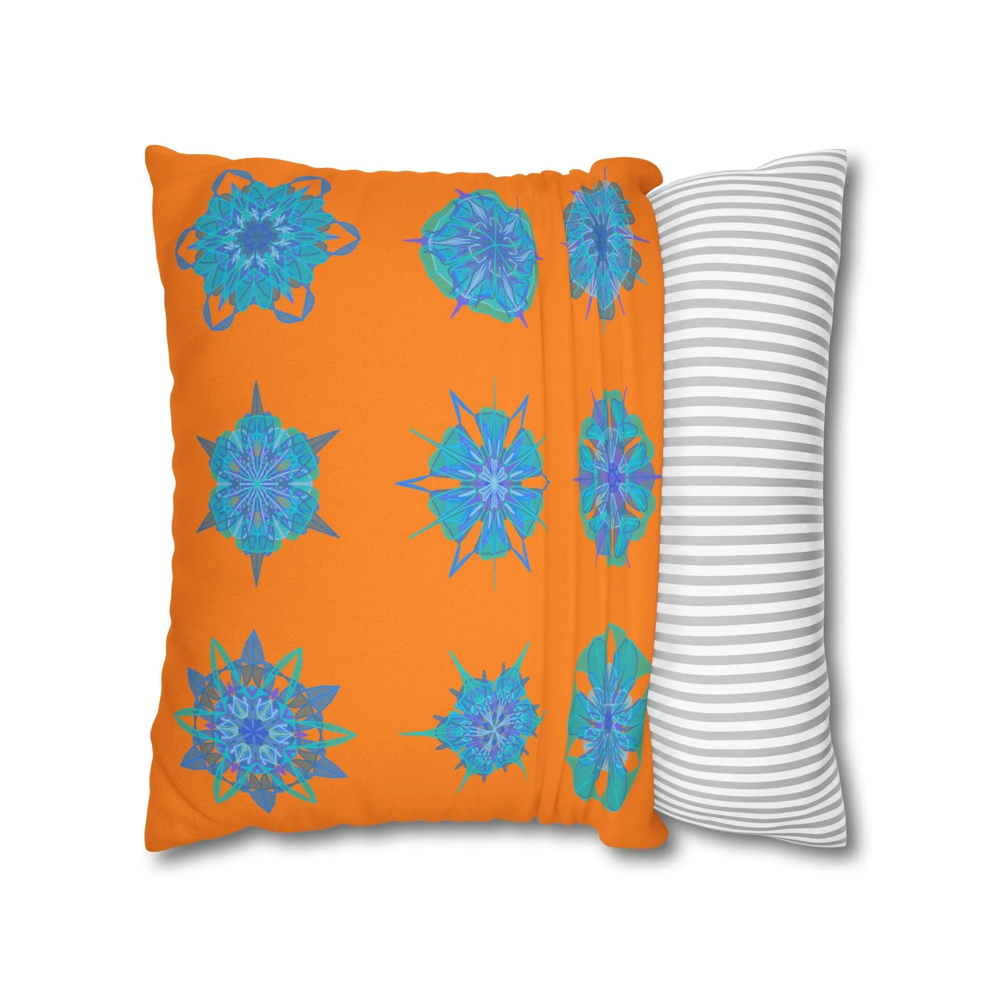 Handmade Mandala Art Pillowcase - Sunset Glow Square Design