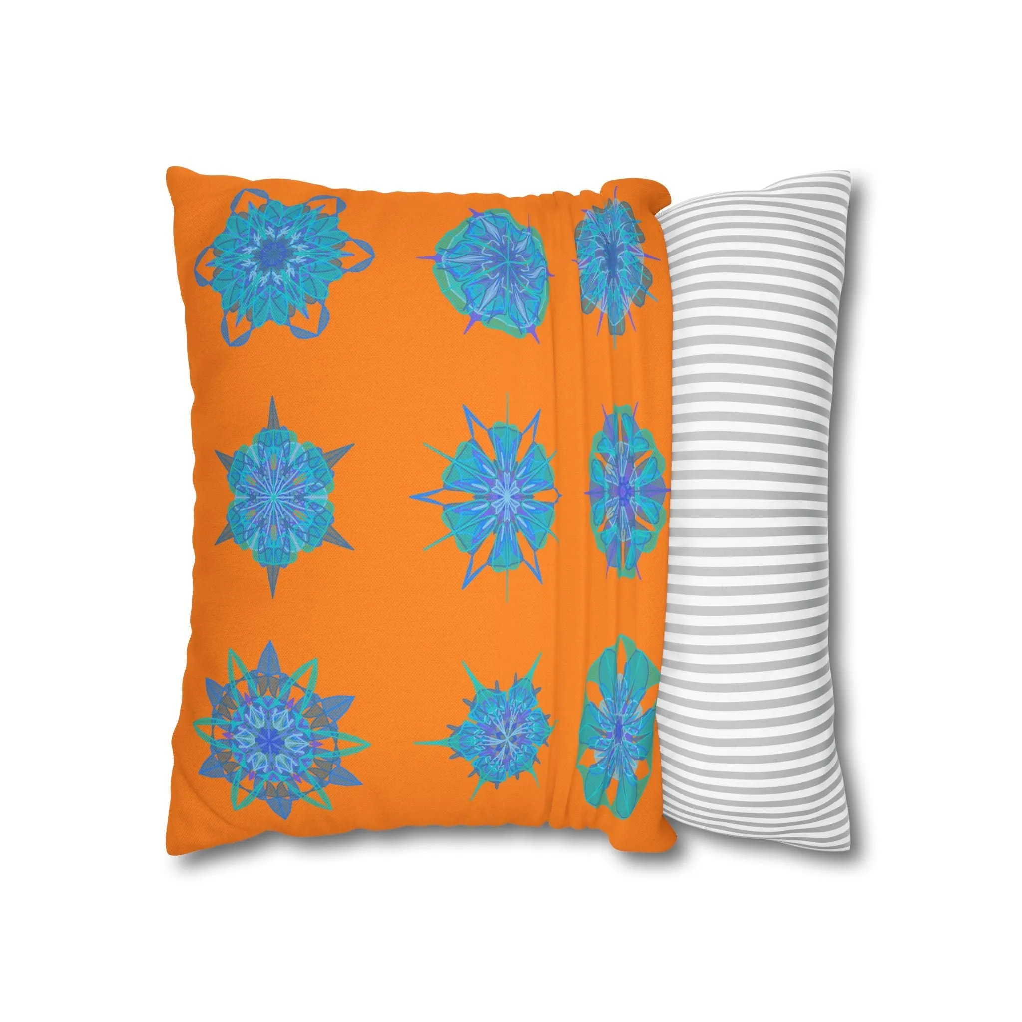 Handmade Mandala Art Pillowcase - Sunset Glow Square Design