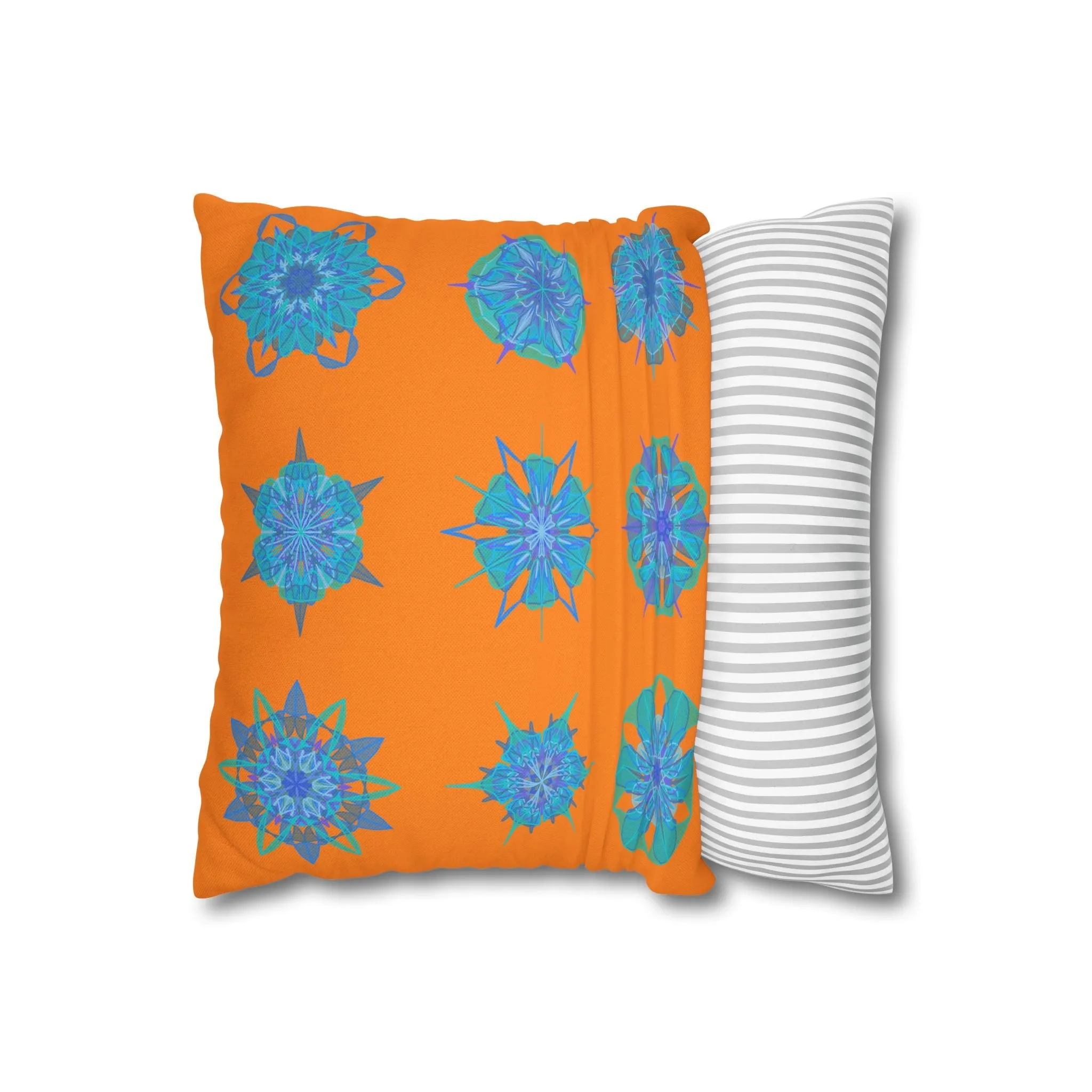Handmade Mandala Art Pillowcase - Sunset Glow Square Design
