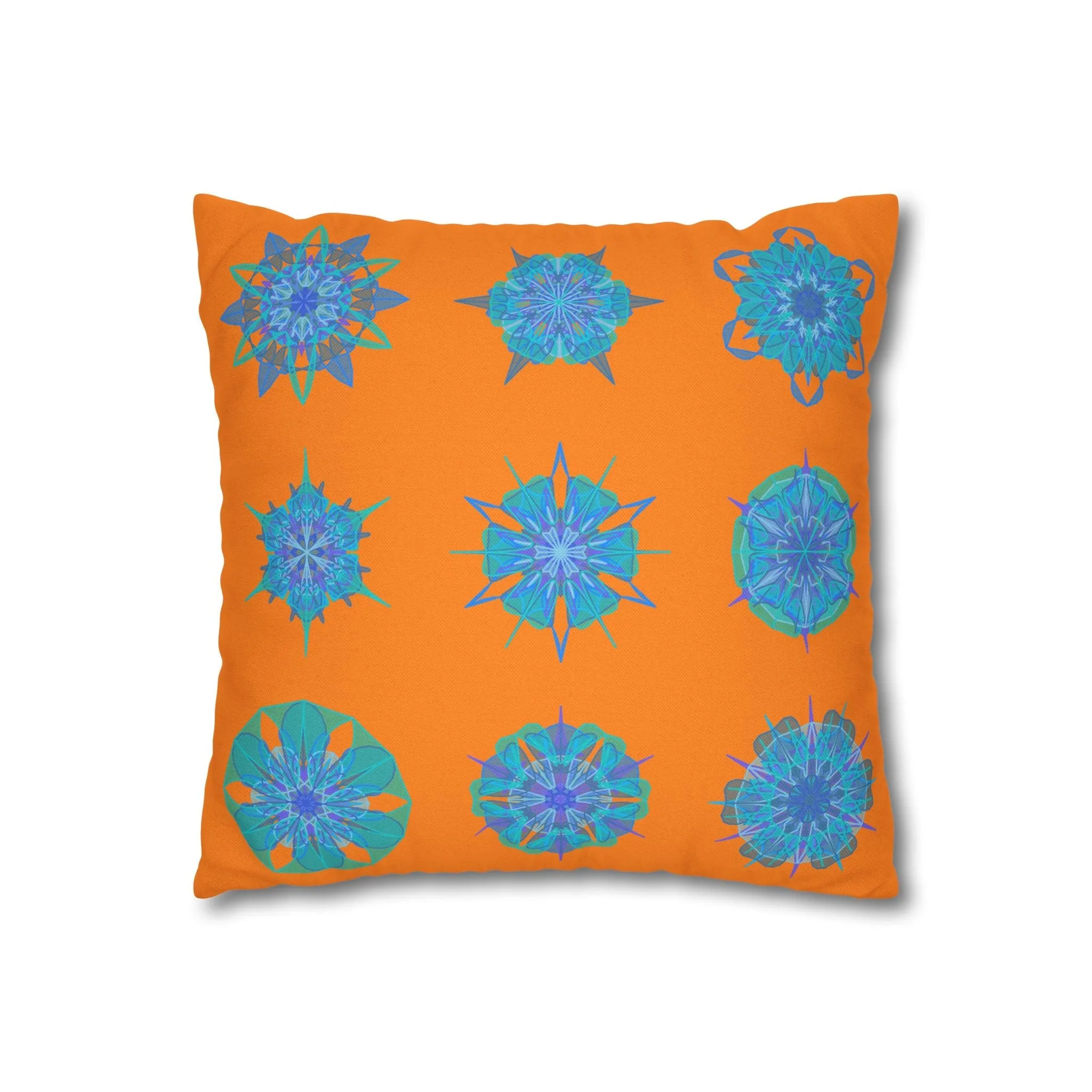 Handmade Mandala Art Pillowcase - Sunset Glow Square Design
