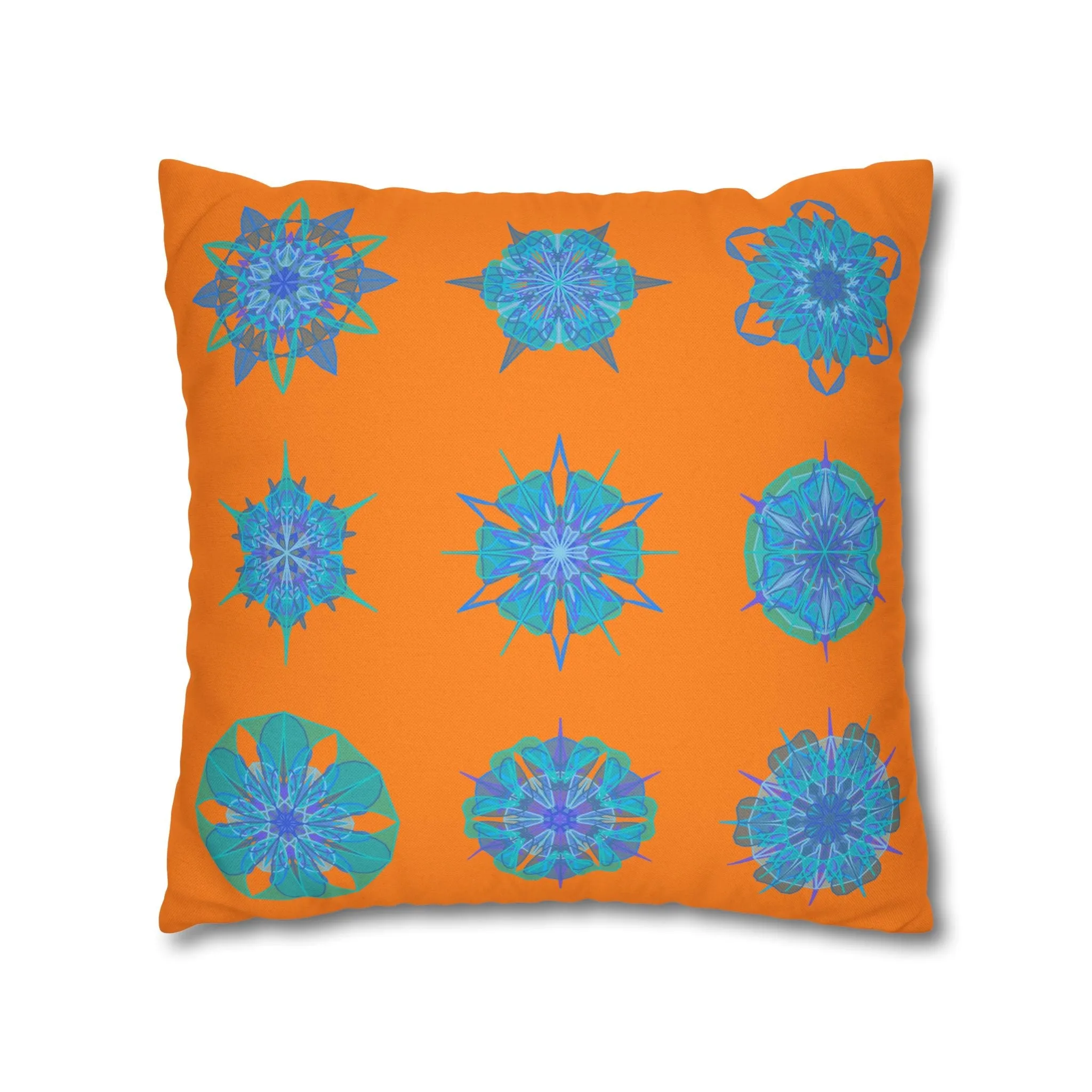 Handmade Mandala Art Pillowcase - Sunset Glow Square Design
