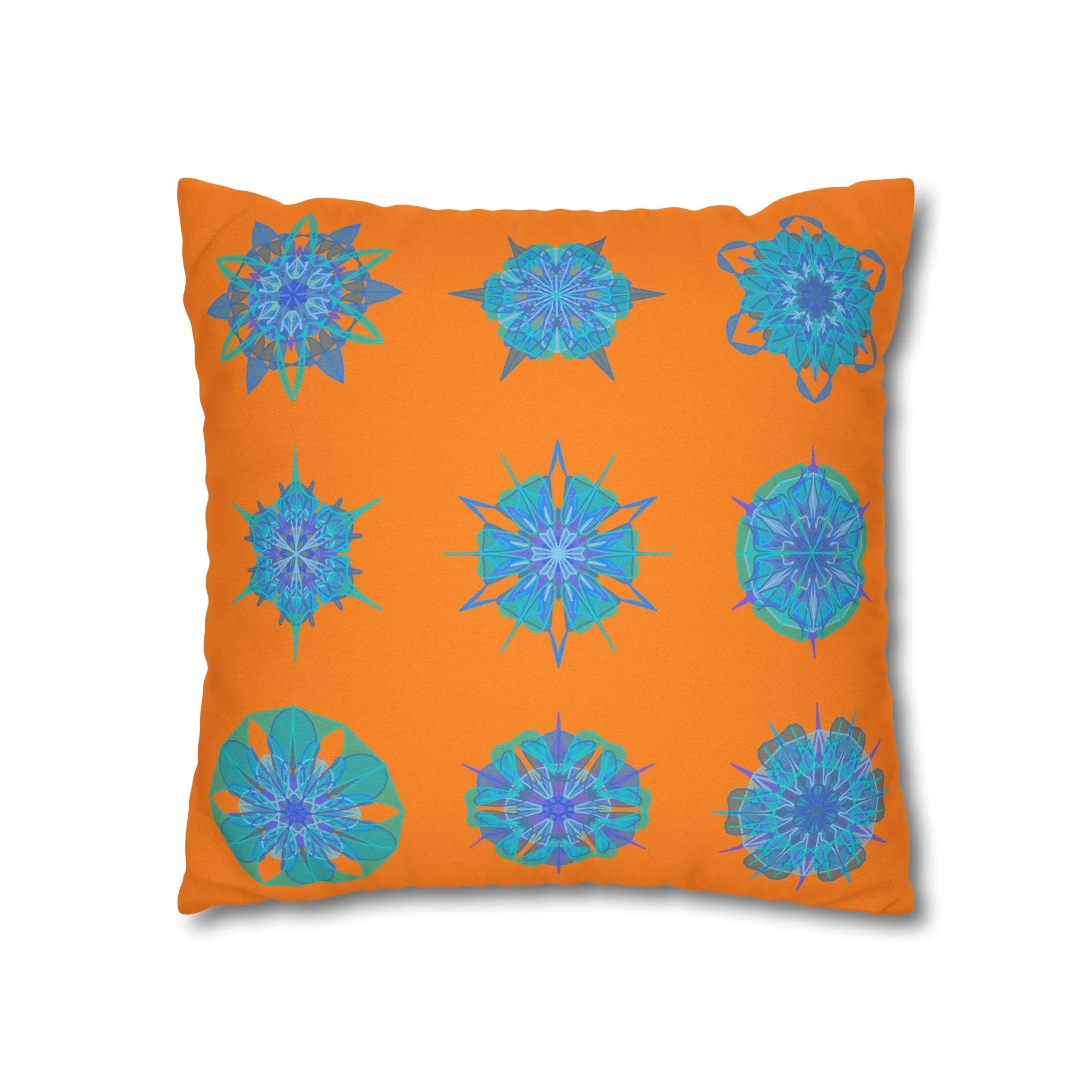 Handmade Mandala Art Pillowcase - Sunset Glow Square Design