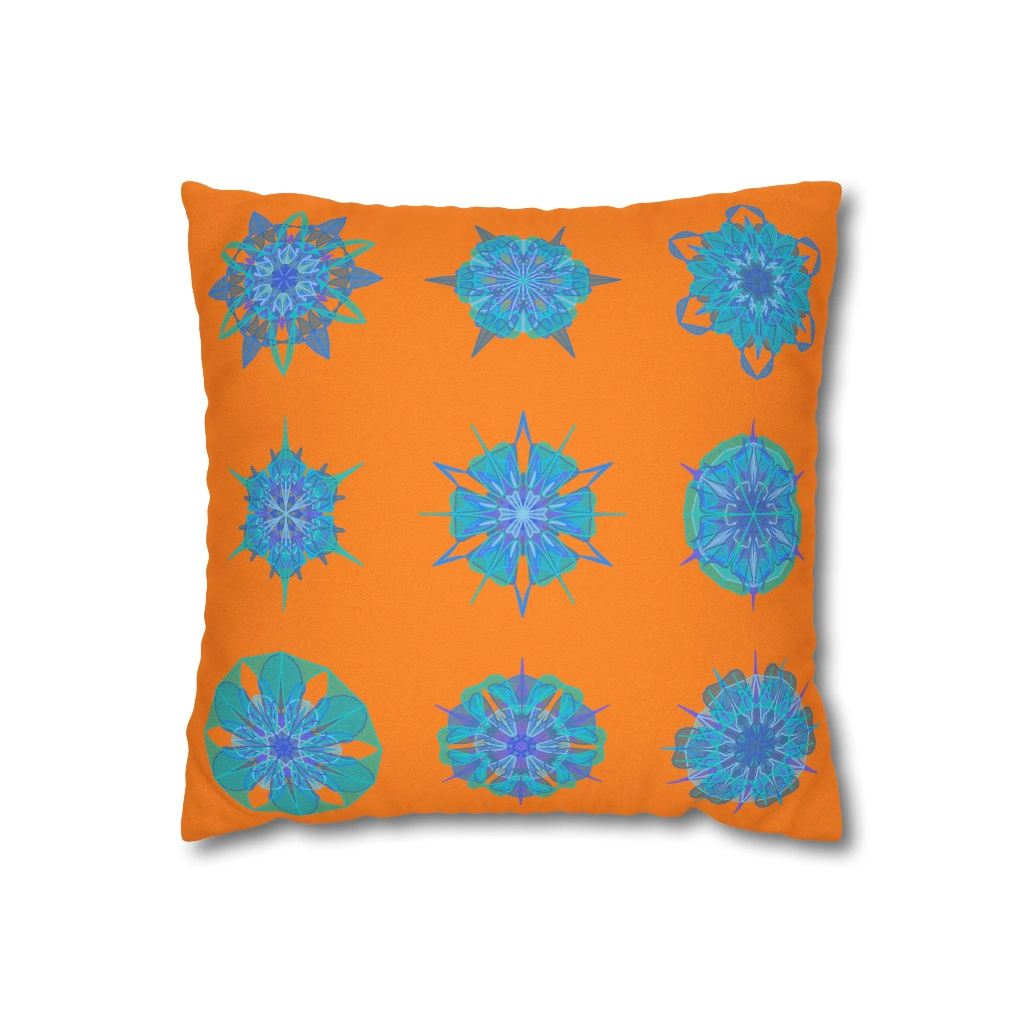 Handmade Mandala Art Pillowcase - Sunset Glow Square Design