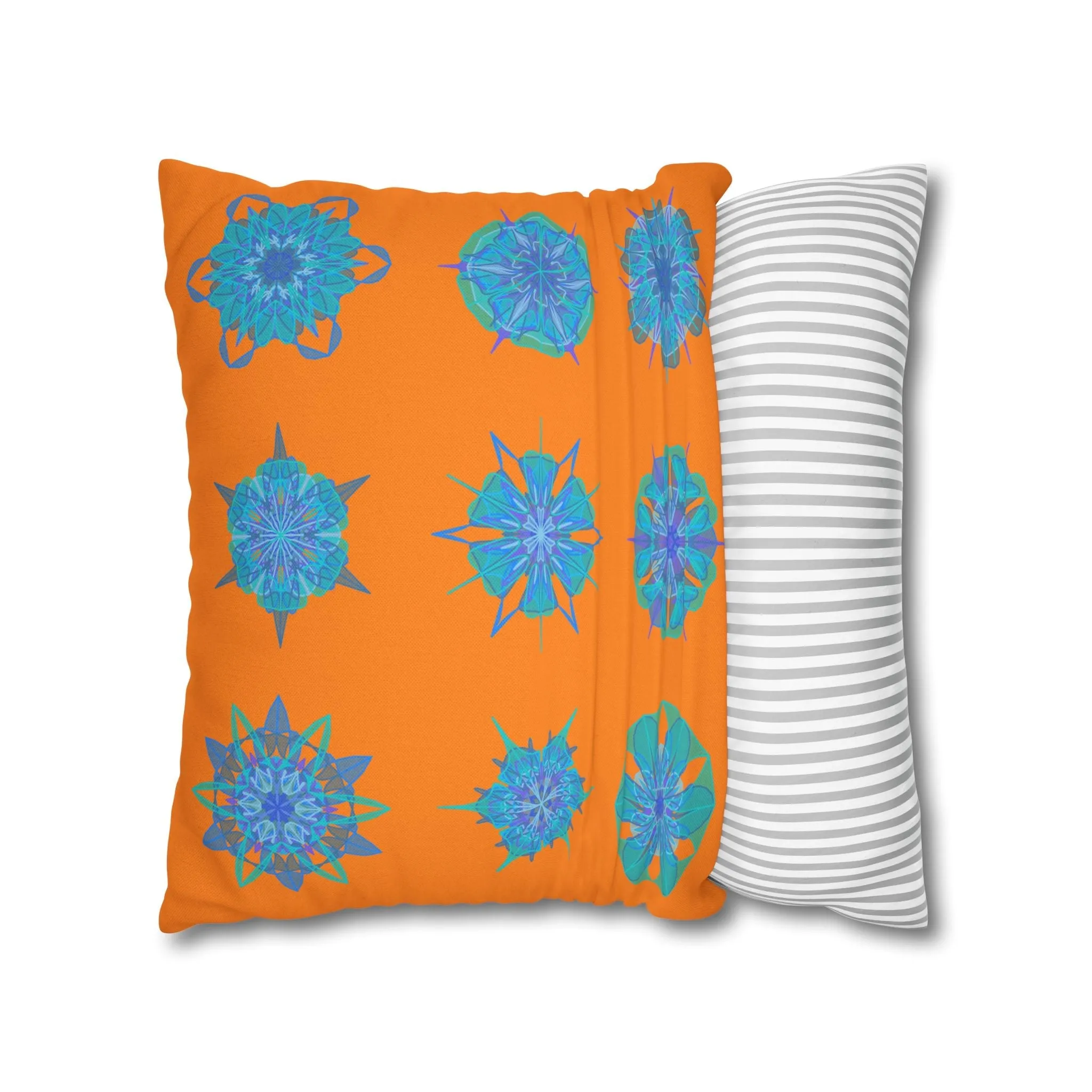 Handmade Mandala Art Pillowcase - Sunset Glow Square Design