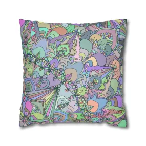 Handmade Mandala Design Pillowcase - Pastel Colors