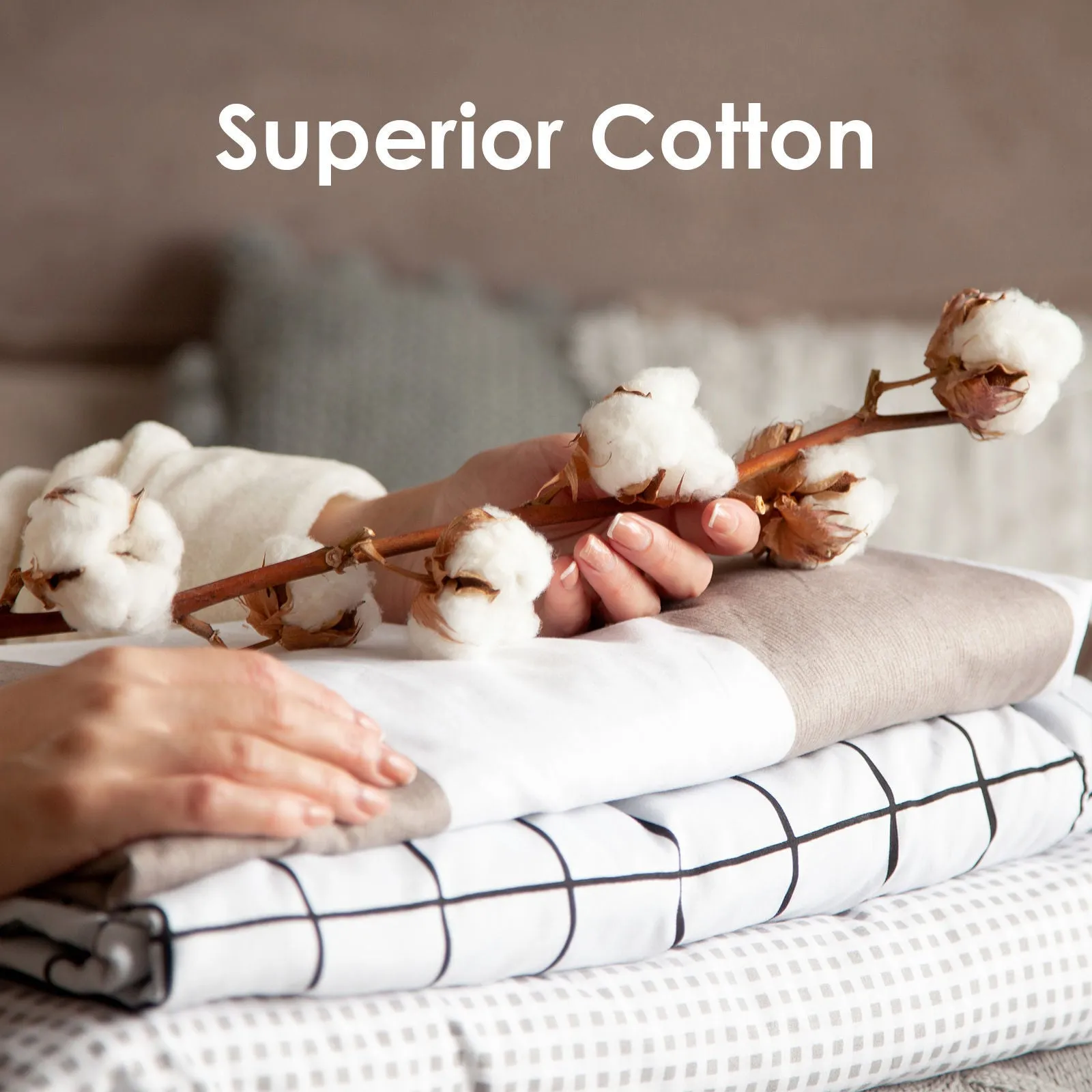 KING 1000TC Cotton Blend Quilt Cover Pillowcase Set - Silver