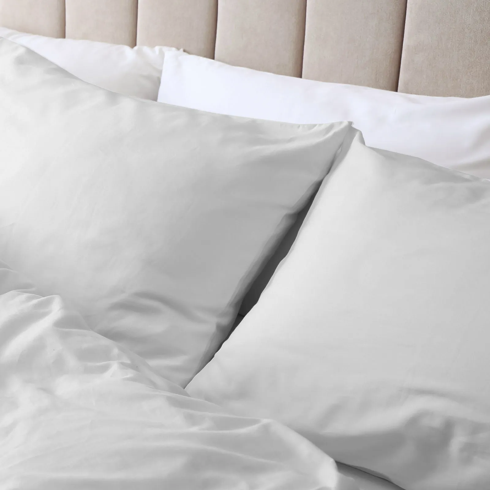 KING 1000TC Cotton Blend Quilt Cover Pillowcase Set - Silver