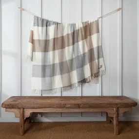 Merino Throw Block Check - Driftwood