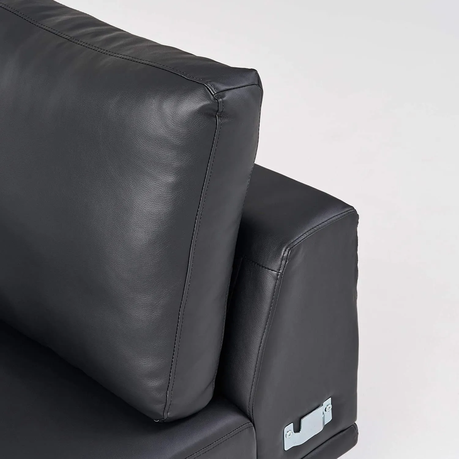 Modern Fabric Chaise Sectional, Black