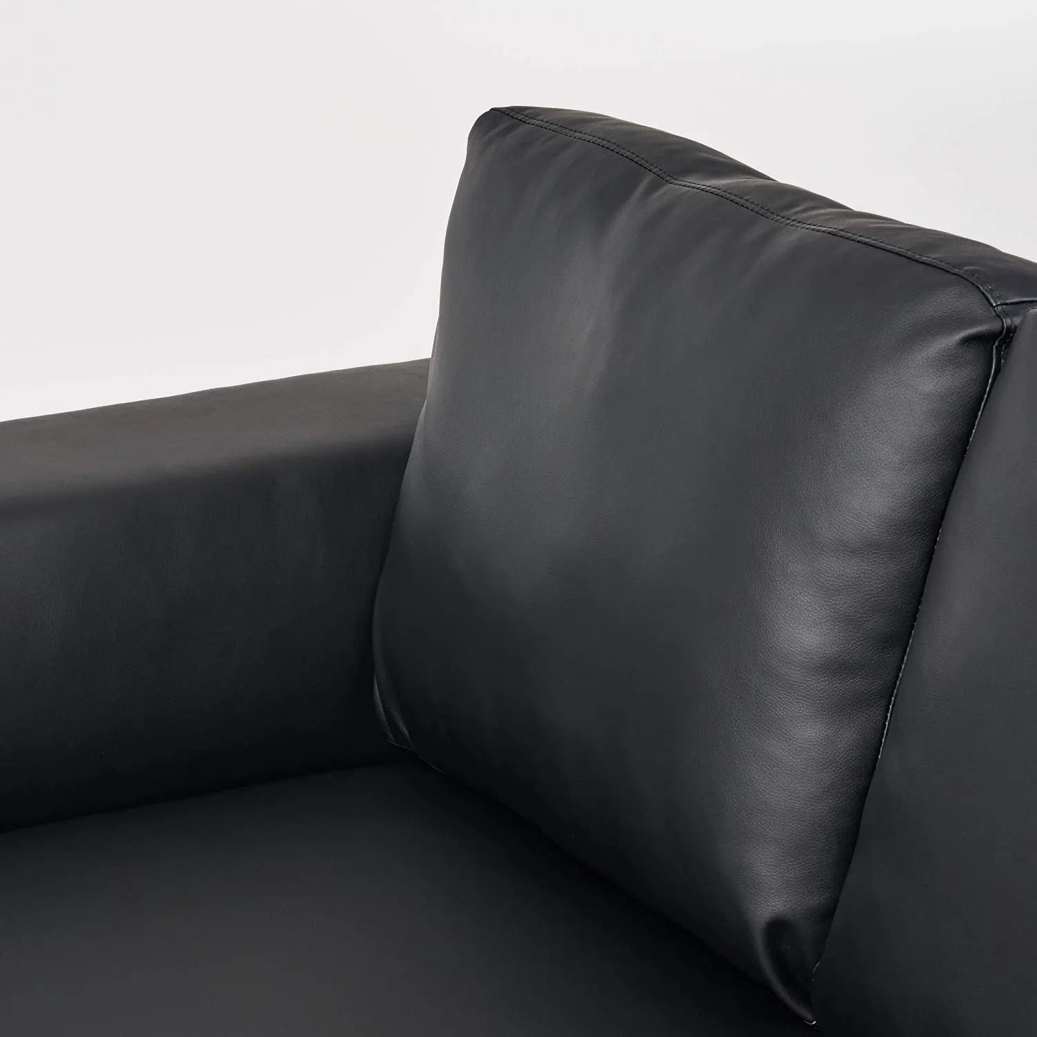 Modern Fabric Chaise Sectional, Black