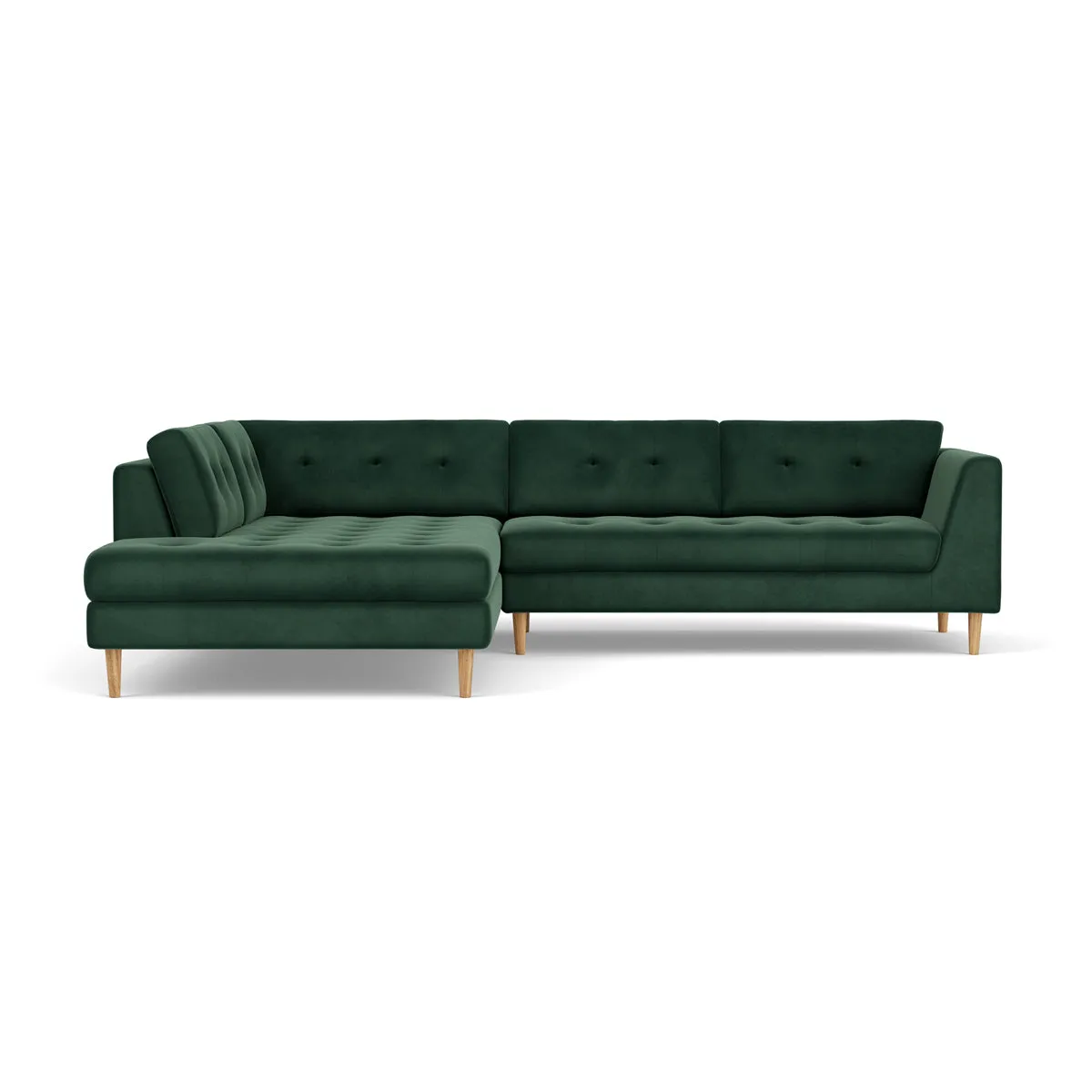 Nelson Velvet Left Corner Sofa