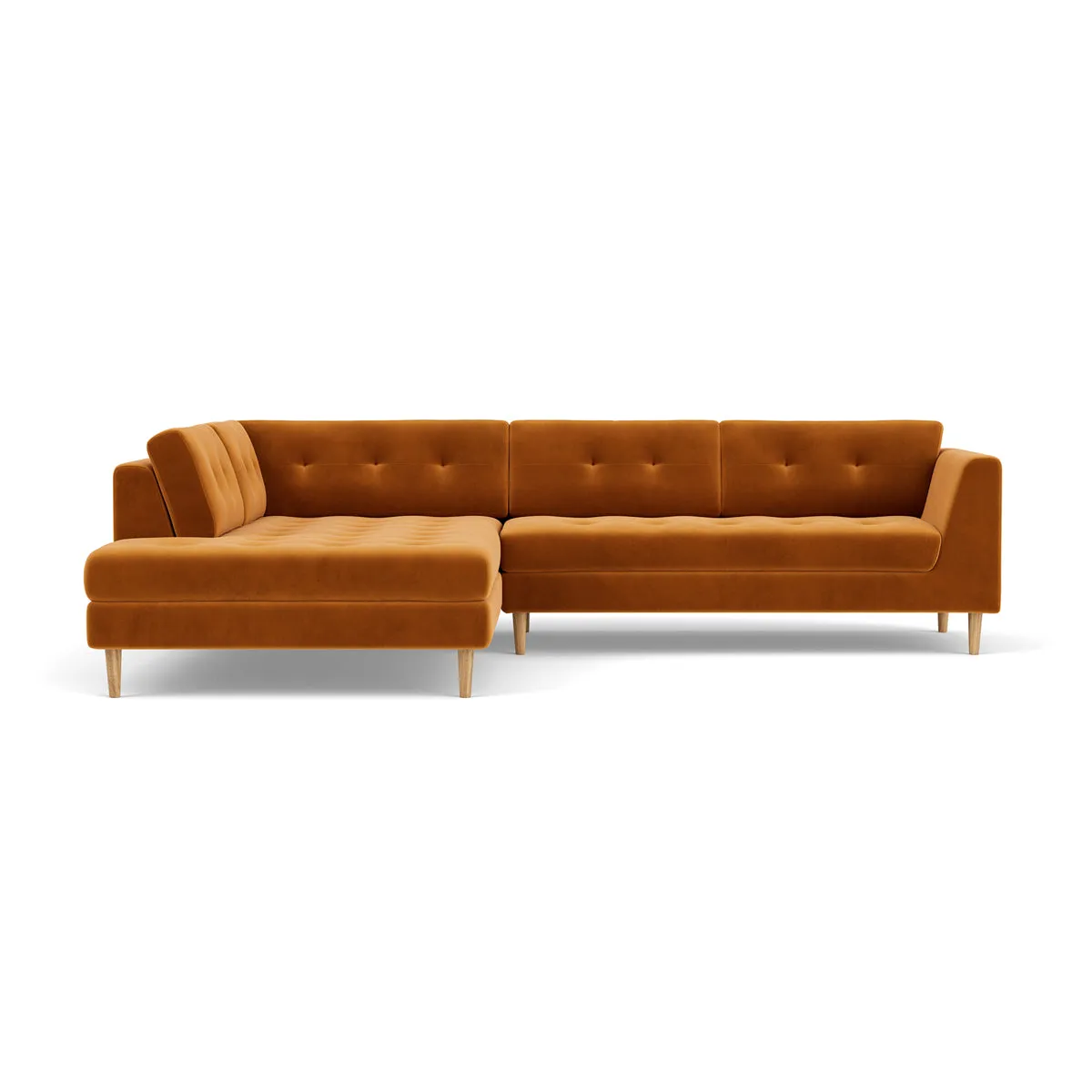 Nelson Velvet Left Corner Sofa