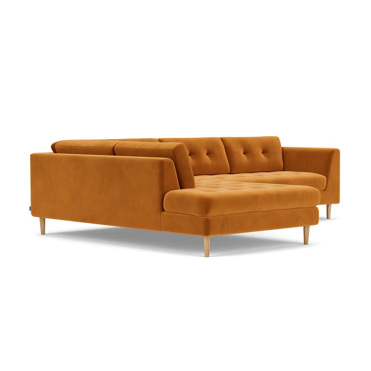 Nelson Velvet Left Corner Sofa