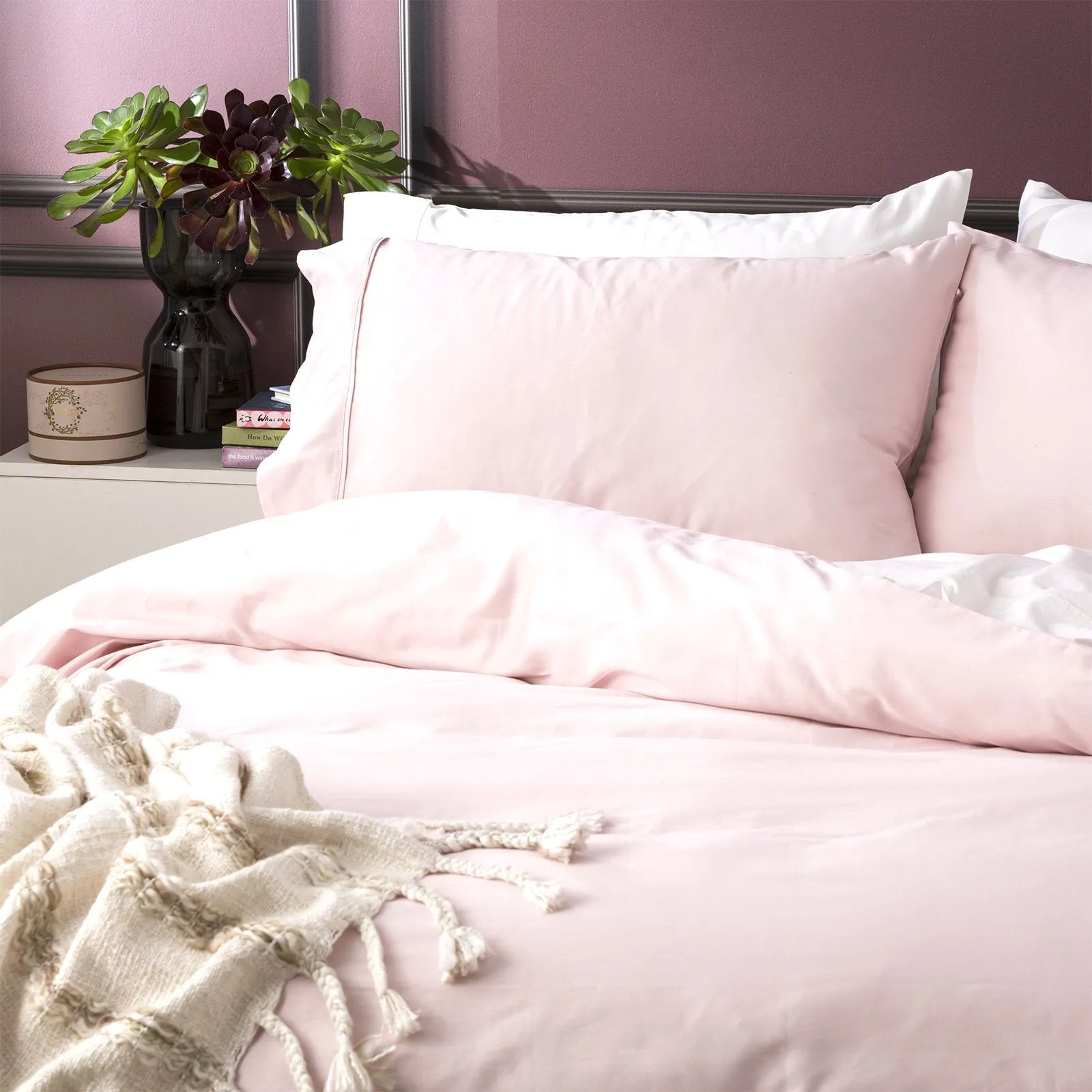 Park Avenue 500 Thread count Natural Bamboo Cotton Quilt Cover Set - Peach