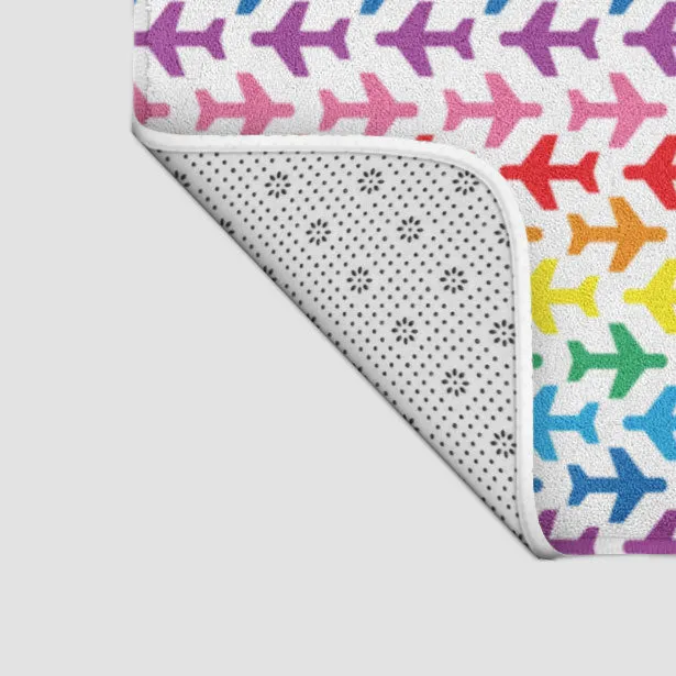 Planes Rainbow - Bath Mat