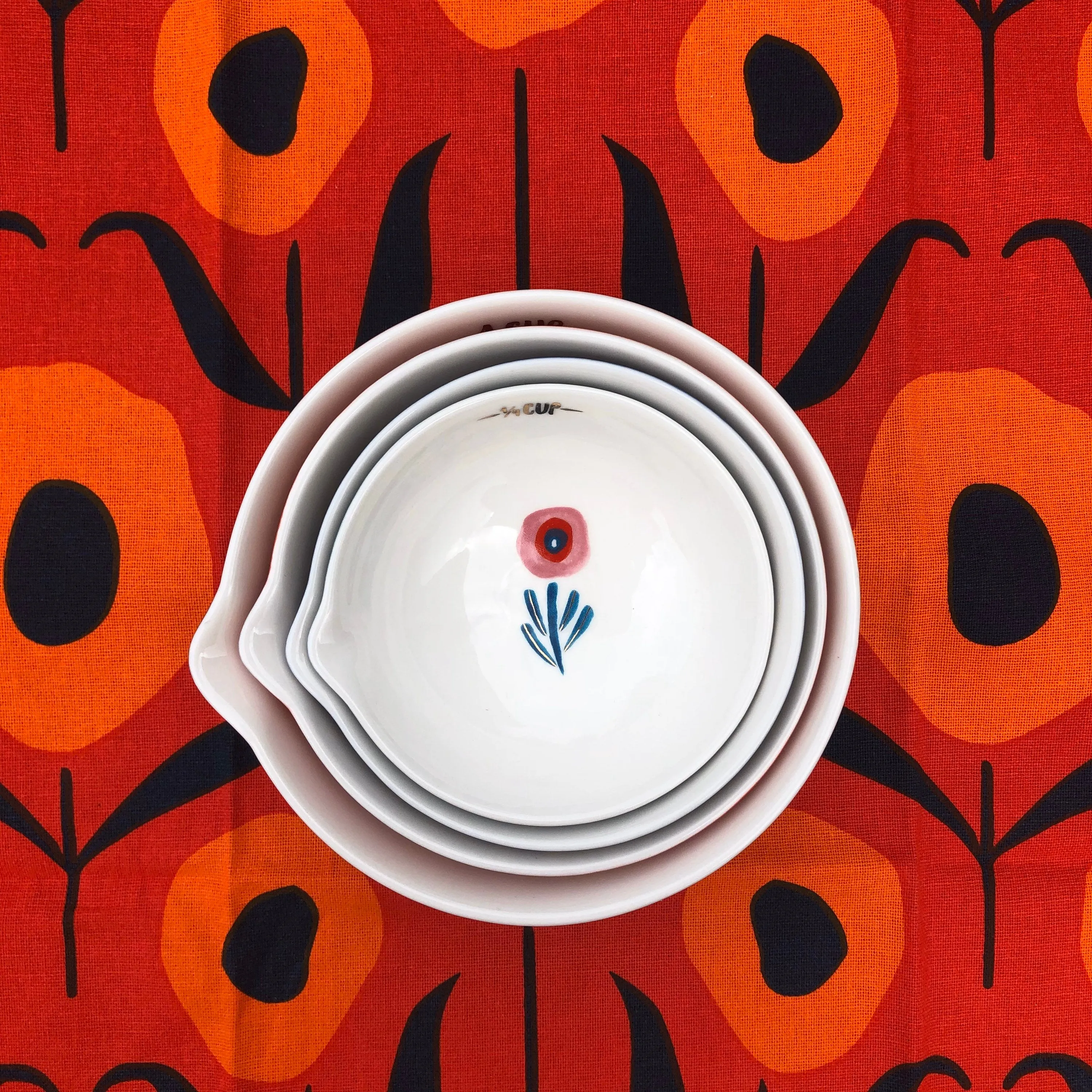 Poppies & Posies Ceramic Measuring Cups
