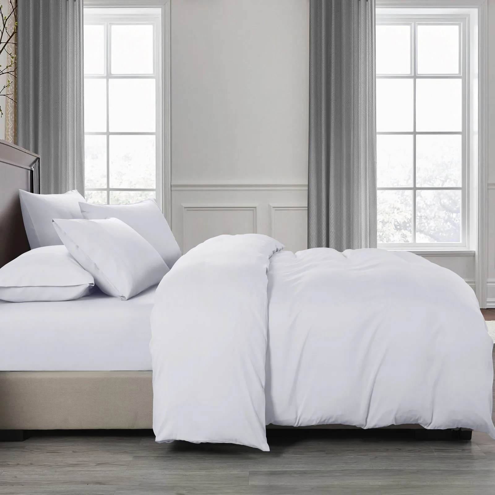 QUEEN 2000TC Bamboo Cooling Quilt Cover Set - White