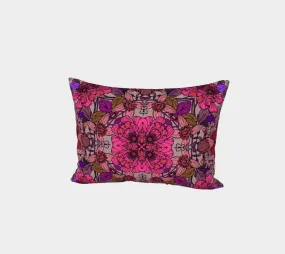 Red -Pink Floral Bed Pillow Sham