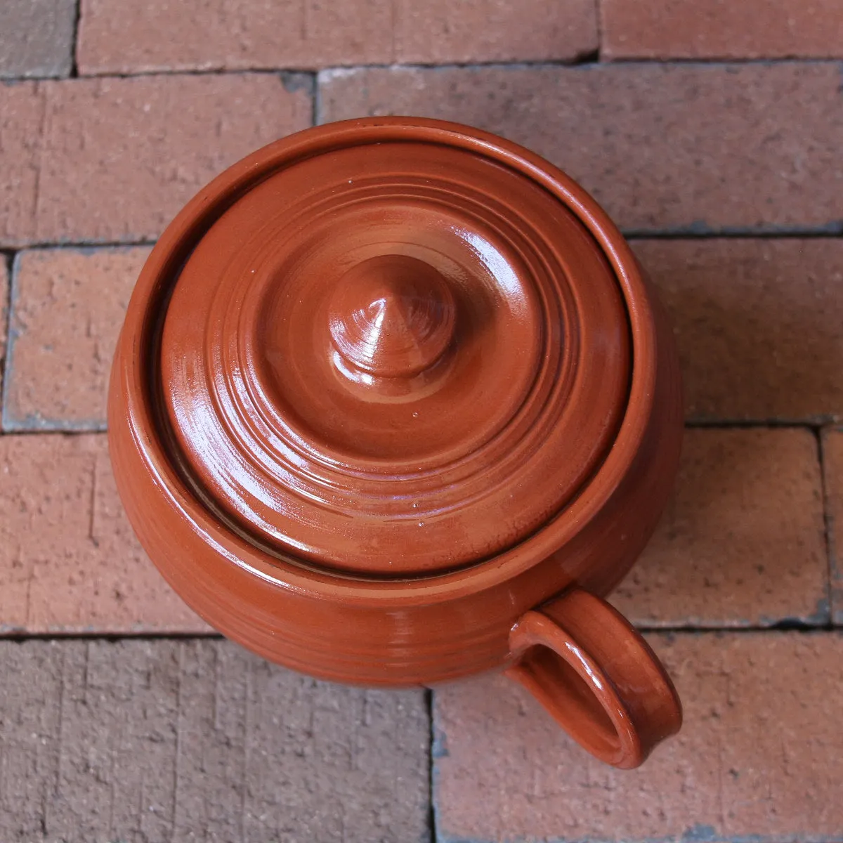 Redware Lidded Cooking Pot